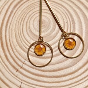 Pendientes «órbita floral» naranja